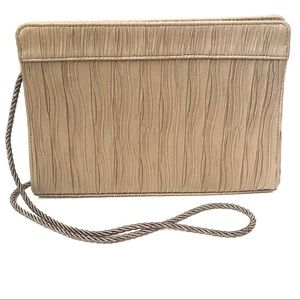 La Bagagerie Taupe Textured Crossbody Bag